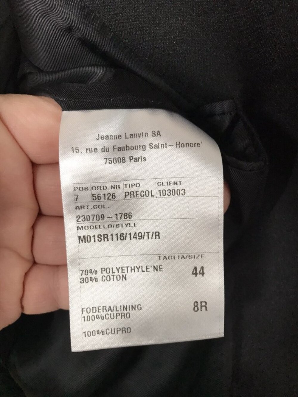 LANVIN black midnight blue formal tuxedo blazer jacket FR44 US 34 SLIM - Picture 6 of 6